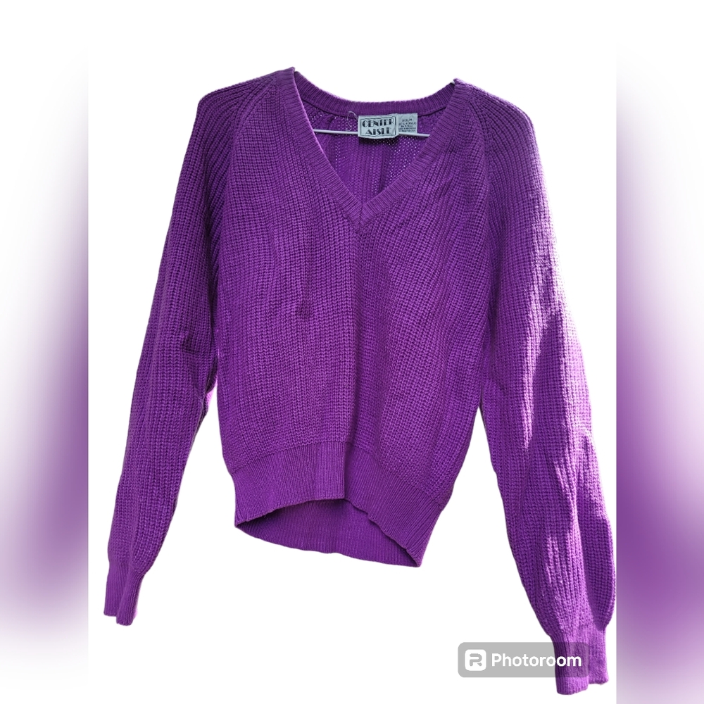 Vtg 80s Center Aisle Sweater M